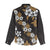 Hawaiian Hibiscus Tribal Floral Brown Women Casual Shirt Polynesian Tapa Pattern - Polynesian Pride