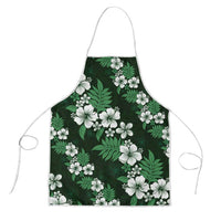 Hawaiian Hibiscus Tribal Floral Green Apron Polynesian Tapa Pattern - Polynesian Pride