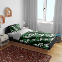 Hawaiian Hibiscus Tribal Floral Green Bedding Set Polynesian Tapa Pattern - Polynesian Pride