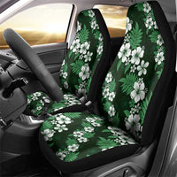 Hawaiian Hibiscus Tribal Floral Green Car Seat Cover Polynesian Tapa Pattern - Polynesian Pride