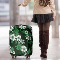 Hawaiian Hibiscus Tribal Floral Green Luggage Cover Polynesian Tapa Pattern - Polynesian Pride
