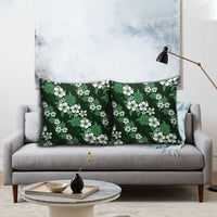 Hawaiian Hibiscus Tribal Floral Green Pillow Cover Polynesian Tapa Pattern - Polynesian Pride