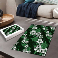 Hawaiian Hibiscus Tribal Floral Green Puzzle Polynesian Tapa Pattern - Polynesian Pride
