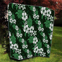 Hawaiian Hibiscus Tribal Floral Green Quilt Polynesian Tapa Pattern - Polynesian Pride