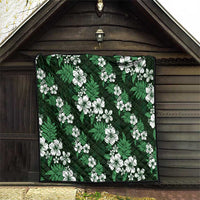 Hawaiian Hibiscus Tribal Floral Green Quilt Polynesian Tapa Pattern - Polynesian Pride