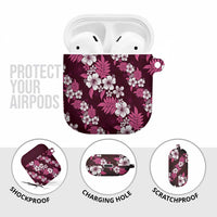Hawaiian Hibiscus Tribal Floral Pink AirPods Case Polynesian Tapa Pattern - Polynesian Pride