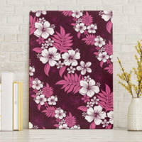 Hawaiian Hibiscus Tribal Floral Pink Canvas Wall Art Polynesian Tapa Pattern - Polynesian Pride