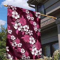 Hawaiian Hibiscus Tribal Floral Pink Garden Flag Polynesian Tapa Pattern - Polynesian Pride
