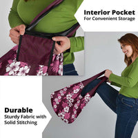 Hawaiian Hibiscus Tribal Floral Pink Grocery Bag Polynesian Tapa Pattern - Polynesian Pride