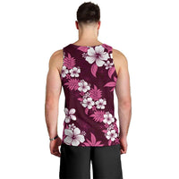 Hawaiian Hibiscus Tribal Floral Pink Men Tank Top Polynesian Tapa Pattern - Polynesian Pride