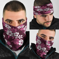 Hawaiian Hibiscus Tribal Floral Pink Neck Gaiter Polynesian Tapa Pattern - Polynesian Pride