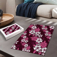 Hawaiian Hibiscus Tribal Floral Pink Puzzle Polynesian Tapa Pattern - Polynesian Pride
