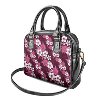 Hawaiian Hibiscus Tribal Floral Pink Shoulder Handbag Polynesian Tapa Pattern - Polynesian Pride