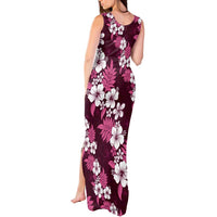 Hawaiian Hibiscus Tribal Floral Pink Tank Maxi Dress Polynesian Tapa Pattern - Polynesian Pride
