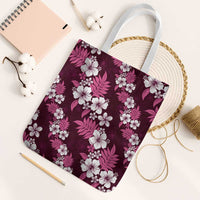 Hawaiian Hibiscus Tribal Floral Pink Tote Bag Polynesian Tapa Pattern LT01 White Strap One Size Pink - Polynesian Pride