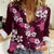 Hawaiian Hibiscus Tribal Floral Pink Women Casual Shirt Polynesian Tapa Pattern - Polynesian Pride
