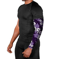 Hawaiian Hibiscus Tribal Floral Purple Arm Sleeves Polynesian Tapa Pattern - Polynesian Pride