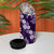 Hawaiian Hibiscus Tribal Floral Purple 4 in 1 Can Cooler Tumbler Polynesian Tapa Pattern - Polynesian Pride