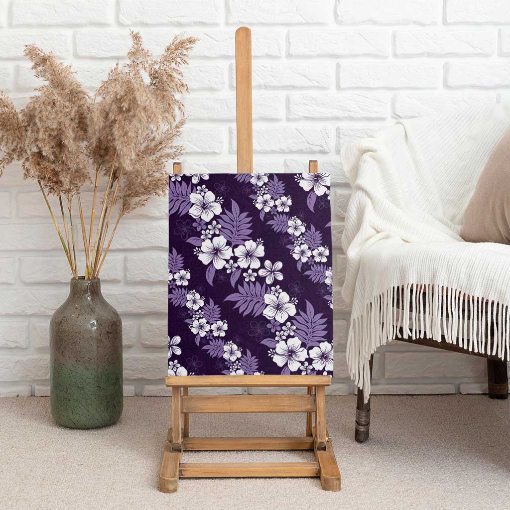 Hawaiian Hibiscus Tribal Floral Purple Canvas Wall Art Polynesian Tapa Pattern - Polynesian Pride