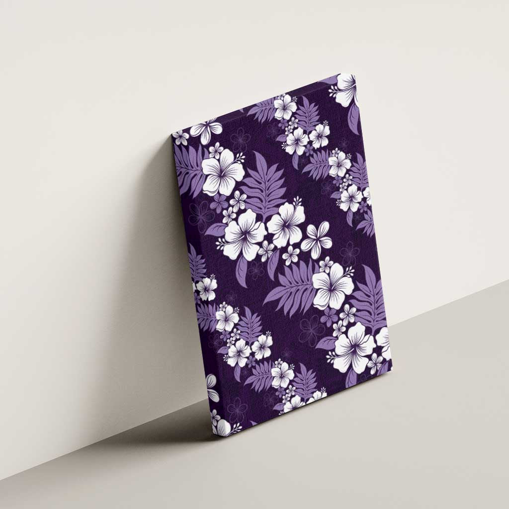 Hawaiian Hibiscus Tribal Floral Purple Canvas Wall Art Polynesian Tapa Pattern - Polynesian Pride