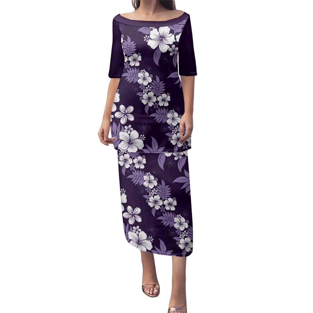 Hawaiian Hibiscus Tribal Floral Purple Family Matching Puletasi and Hawaiian Shirt Polynesian Tapa Pattern - Polynesian Pride