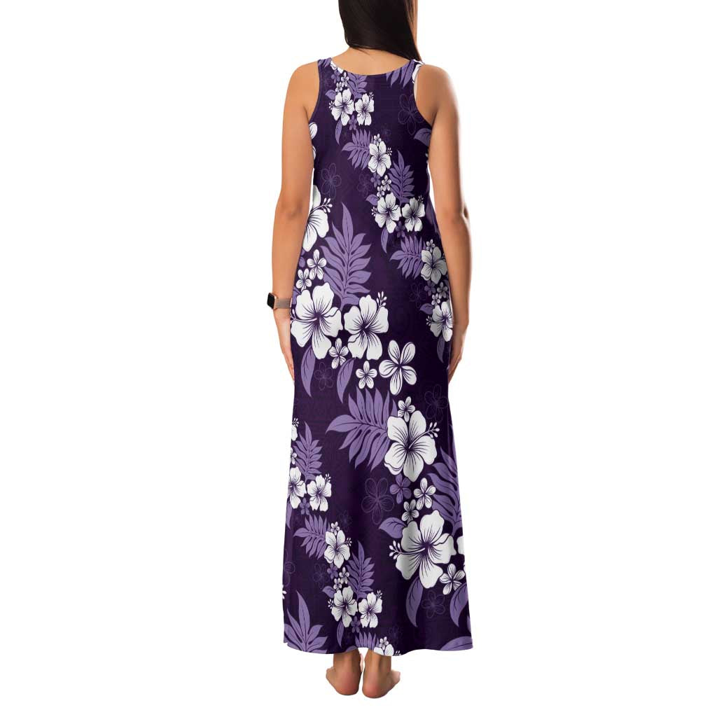 Hawaiian Hibiscus Tribal Floral Purple Family Matching Tank Maxi Dress and Hawaiian Shirt Polynesian Tapa Pattern - Polynesian Pride