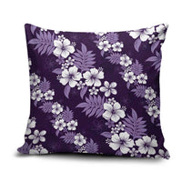 Hawaiian Hibiscus Tribal Floral Purple Pillow Cover Polynesian Tapa Pattern - Polynesian Pride