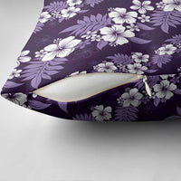 Hawaiian Hibiscus Tribal Floral Purple Pillow Cover Polynesian Tapa Pattern - Polynesian Pride