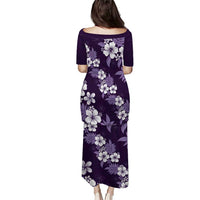 Hawaiian Hibiscus Tribal Floral Purple Puletasi Polynesian Tapa Pattern - Polynesian Pride