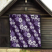 Hawaiian Hibiscus Tribal Floral Purple Quilt Polynesian Tapa Pattern - Polynesian Pride