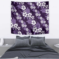 Hawaiian Hibiscus Tribal Floral Purple Tapestry Polynesian Tapa Pattern - Polynesian Pride