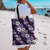 Hawaiian Hibiscus Tribal Floral Purple Tote Bag Polynesian Tapa Pattern - Polynesian Pride