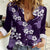 Hawaiian Hibiscus Tribal Floral Purple Women Casual Shirt Polynesian Tapa Pattern - Polynesian Pride