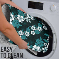 Hawaiian Hibiscus Tribal Floral Teal Bathroom Set Polynesian Tapa Pattern - Polynesian Pride