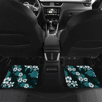 Hawaiian Hibiscus Tribal Floral Teal Car Mats Polynesian Tapa Pattern - Polynesian Pride