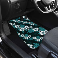 Hawaiian Hibiscus Tribal Floral Teal Car Mats Polynesian Tapa Pattern - Polynesian Pride