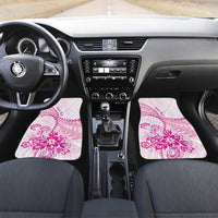 Personalised New Zealand Pink Fern Breast Cancer Car Mats Polynesian Pattern