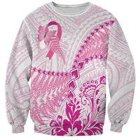 Personalised New Zealand Pink Fern Breast Cancer Sweatshirt Polynesian Pattern LT01 Unisex Pink - Polynesian Pride