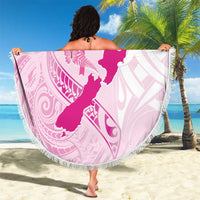Personalised Aotearoa Breast Cancer Beach Blanket New Zealand Maori Pattern