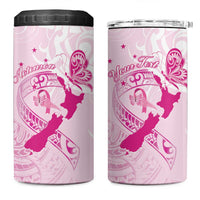 Personalised Aotearoa Breast Cancer 4 in 1 Can Cooler Tumbler Maori Pattern