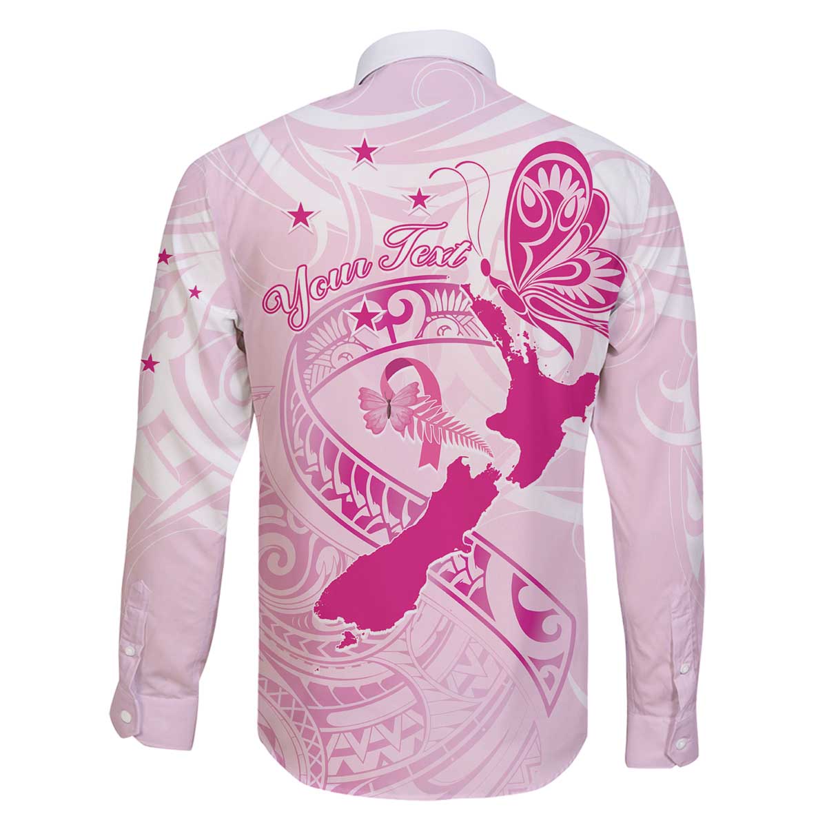 Personalised Aotearoa Breast Cancer Family Matching Off Shoulder Short Dress and Hawaiian Shirt New Zealand Maori Pattern