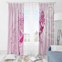 Personalised Aotearoa Breast Cancer Window Curtain New Zealand Maori Pattern