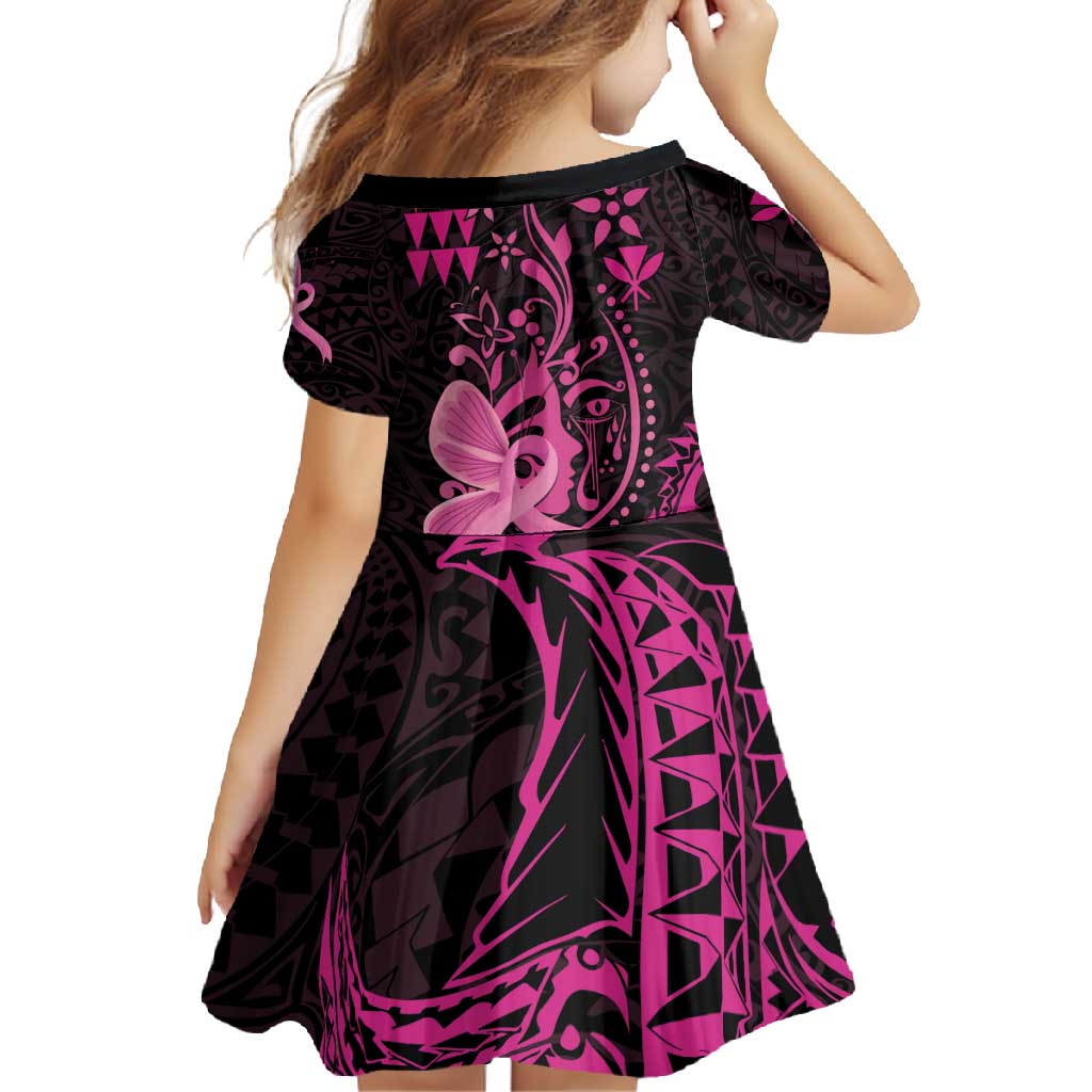 Hawaii Breast Cancer Family Matching Mermaid Dress and Hawaiian Shirt Girl Floral Kakau Pattern