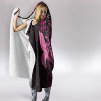 Hawaii Breast Cancer Hooded Blanket Girl Floral Kakau Pattern LT01 - Polynesian Pride