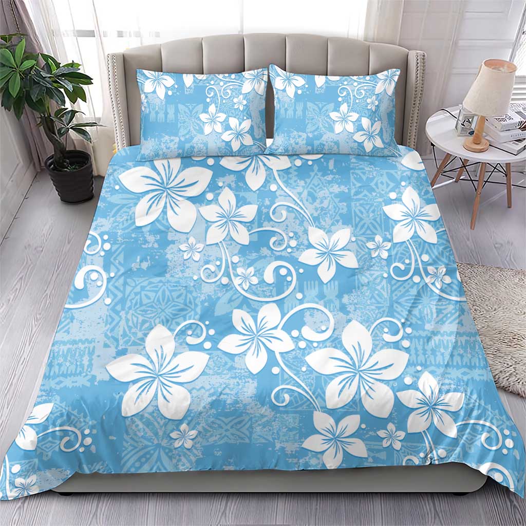 Fiji Tapa Pattern Bedding Set Plumeria Floral LT01 - Polynesian Pride