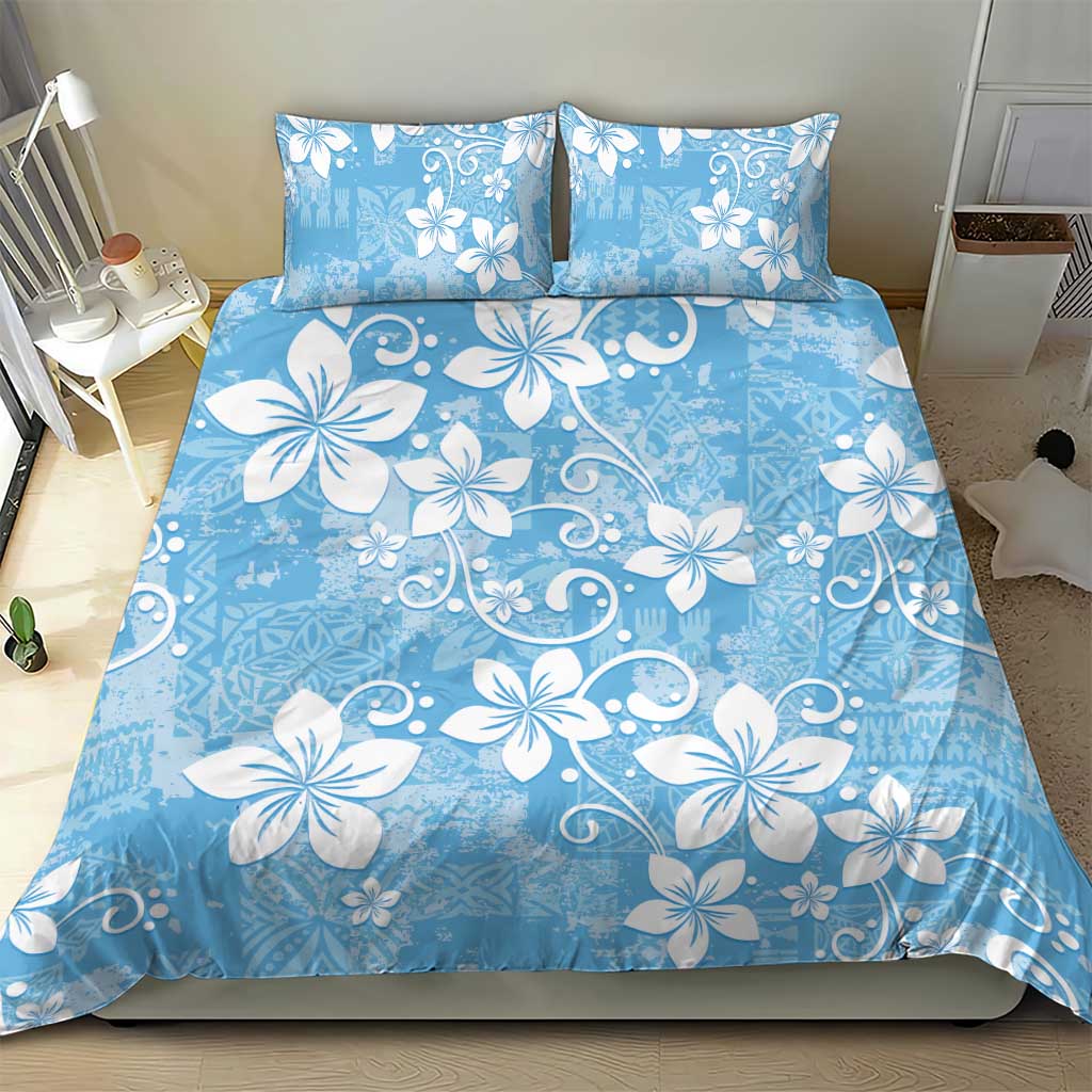 Fiji Tapa Pattern Bedding Set Plumeria Floral LT01 - Polynesian Pride