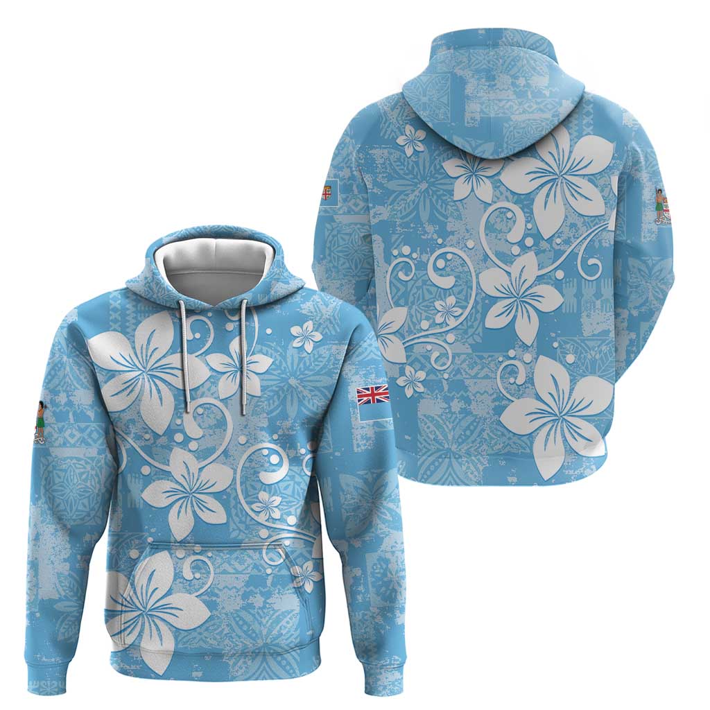 Fiji Tapa Pattern Hoodie Plumeria Floral