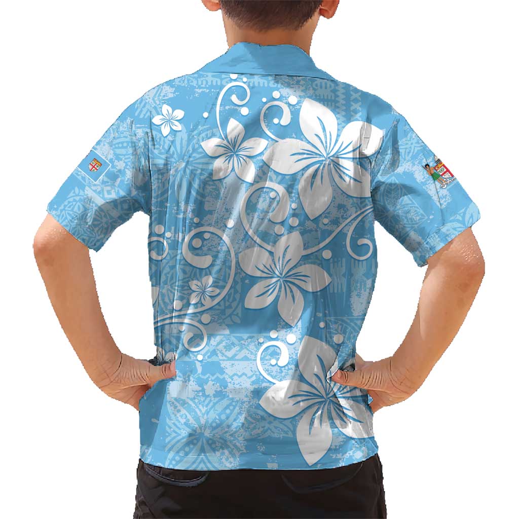 Fiji Tapa Pattern Kid Hawaiian Shirt Plumeria Floral LT01 - Polynesian Pride