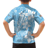 Fiji Tapa Pattern Kid Hawaiian Shirt Plumeria Floral LT01 - Polynesian Pride