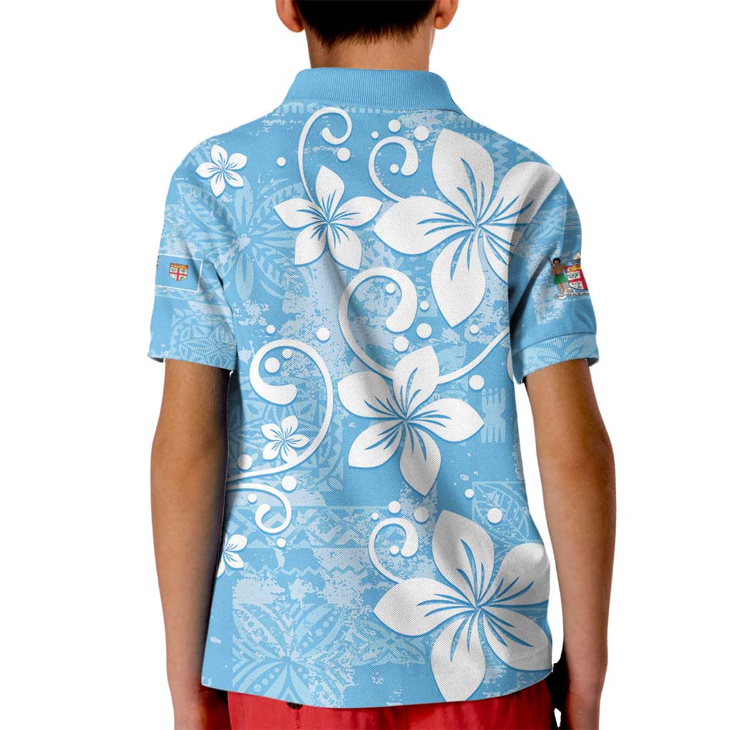 Fiji Tapa Pattern Kid Polo Shirt Plumeria Floral LT01 - Polynesian Pride
